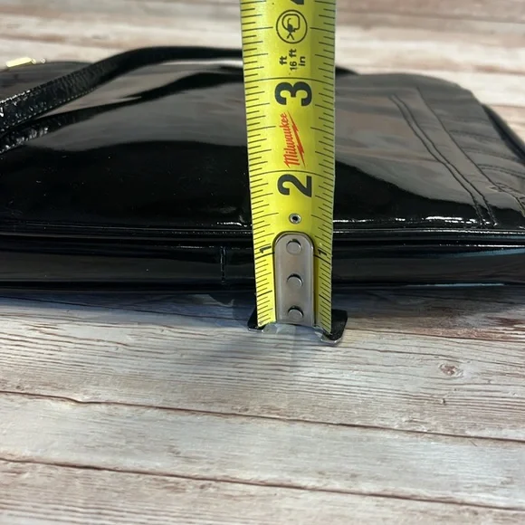 Ferragamo Salvatore Ferragamo Black Patent Leather Mini Shoulder Bag Clutch - Picture 12 of 16